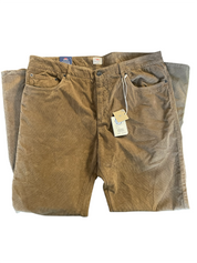 Faherty Brand Men Regular fit Casual Corduroy Pants 36 / 32 Brown Solid Stretch