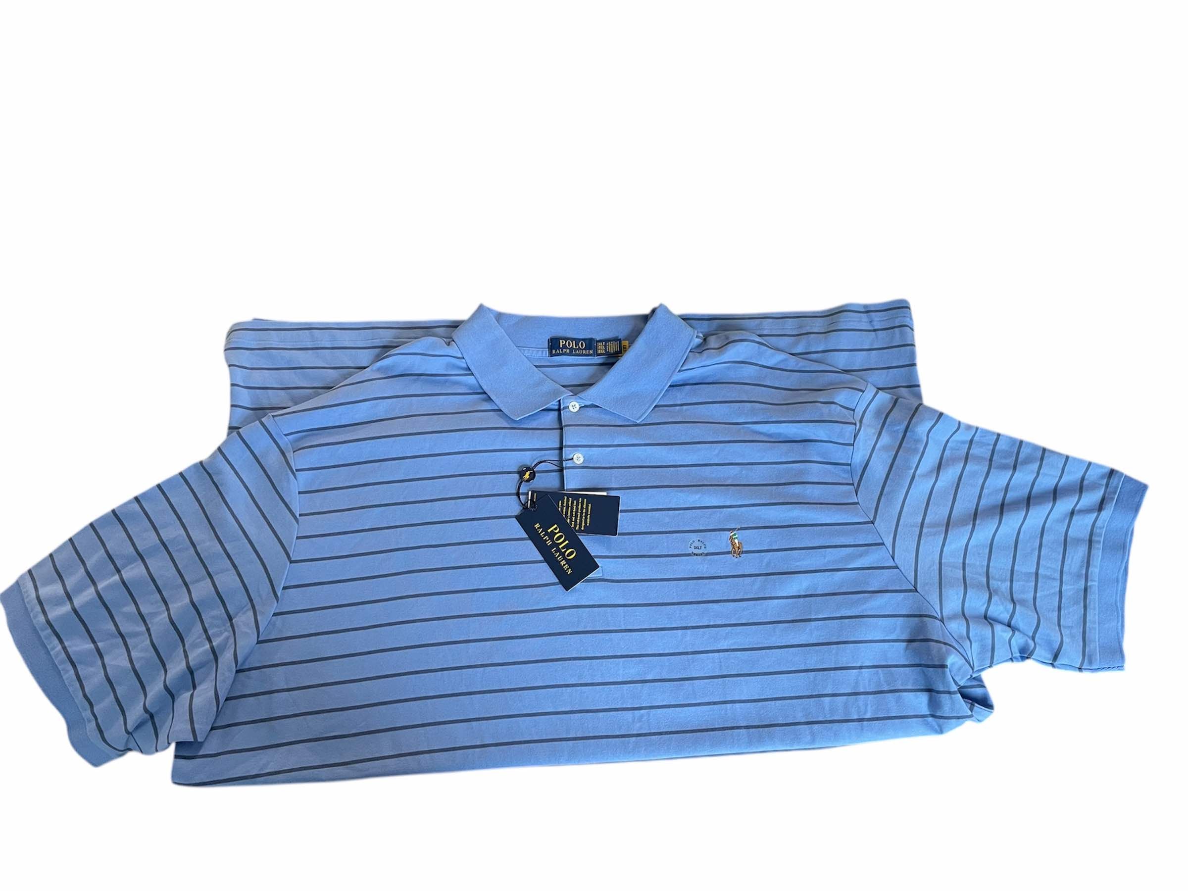 Polo Ralph Lauren Mens Classic Fit Polo Shirt Blue Striped  3XLT