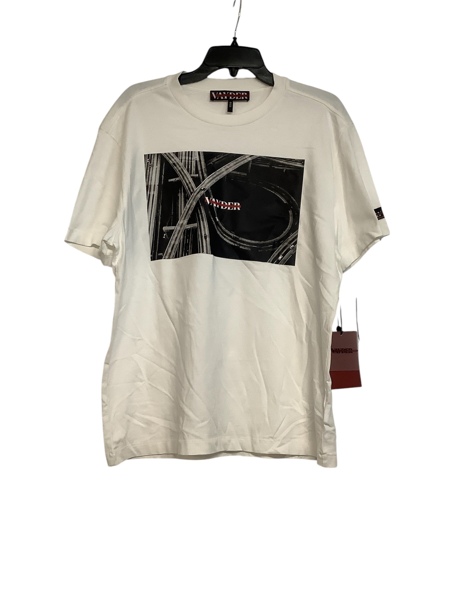 Vayder Mens Crewneck Cotton Graphic T Shirt Large White