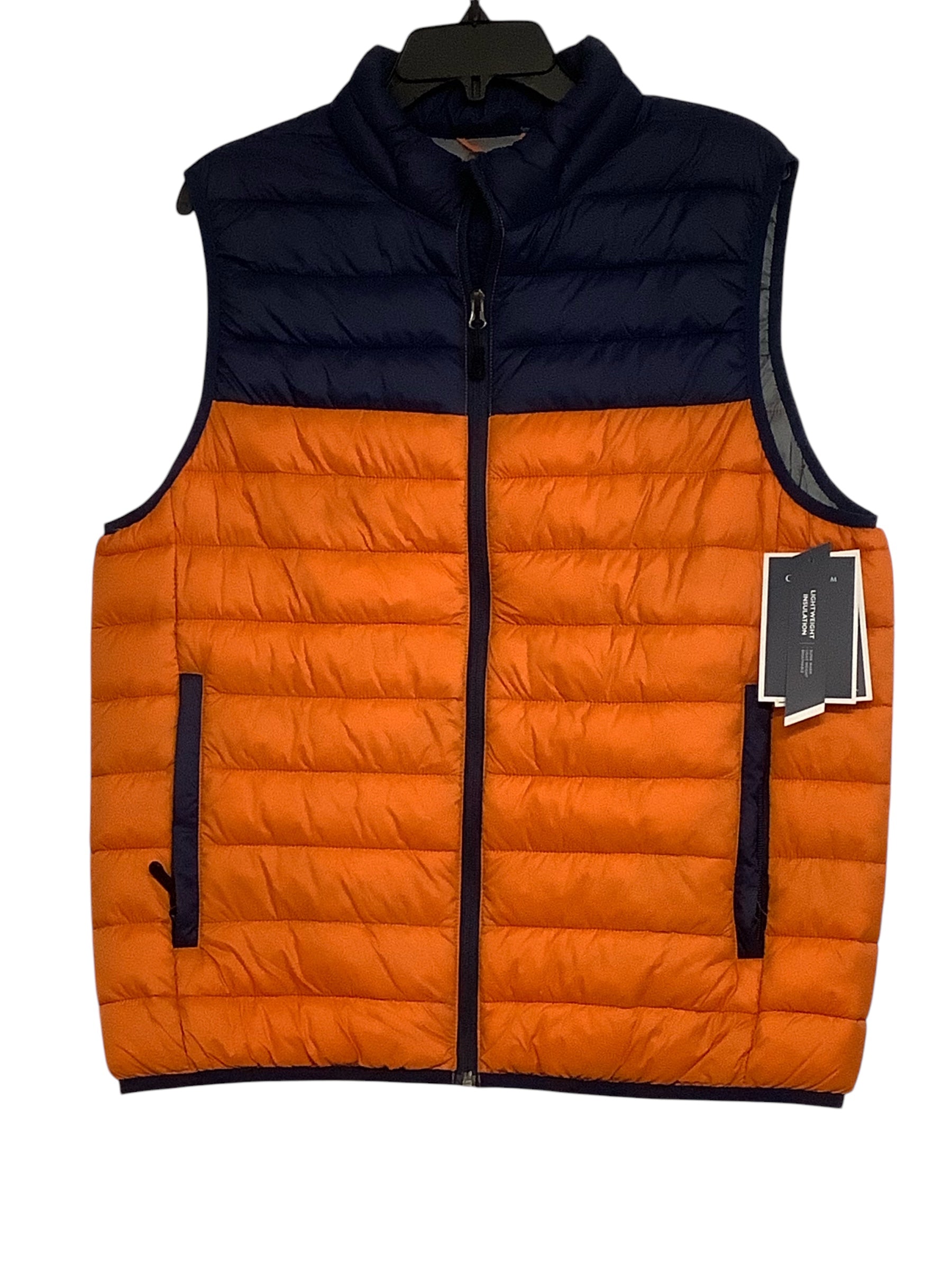 Club Room Mens Regular fit Puffer Vest Coat XXL Orange Blue