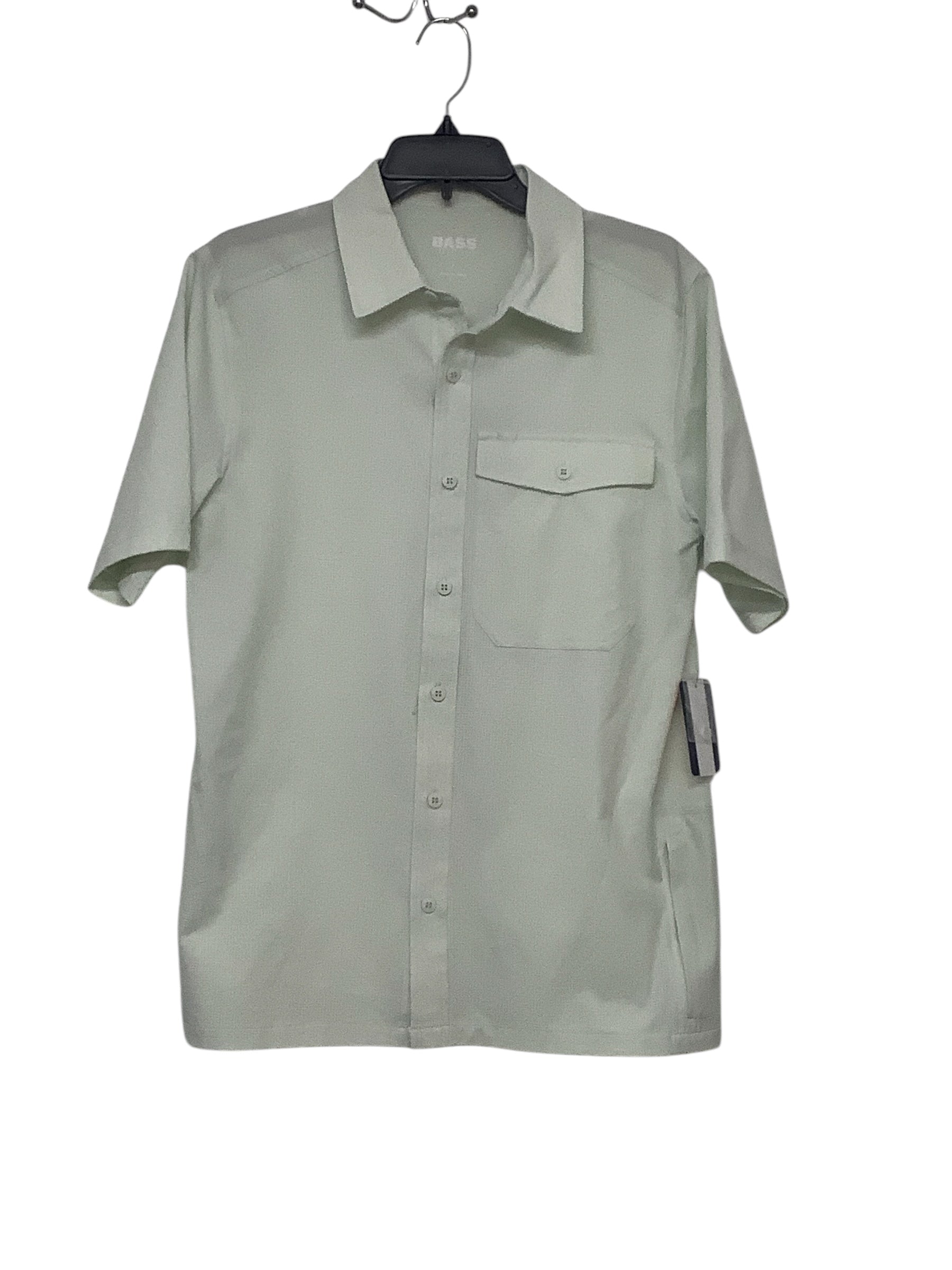 Bass Outdoor Men Regular fit Button-Up Shirt Large Green Solid
