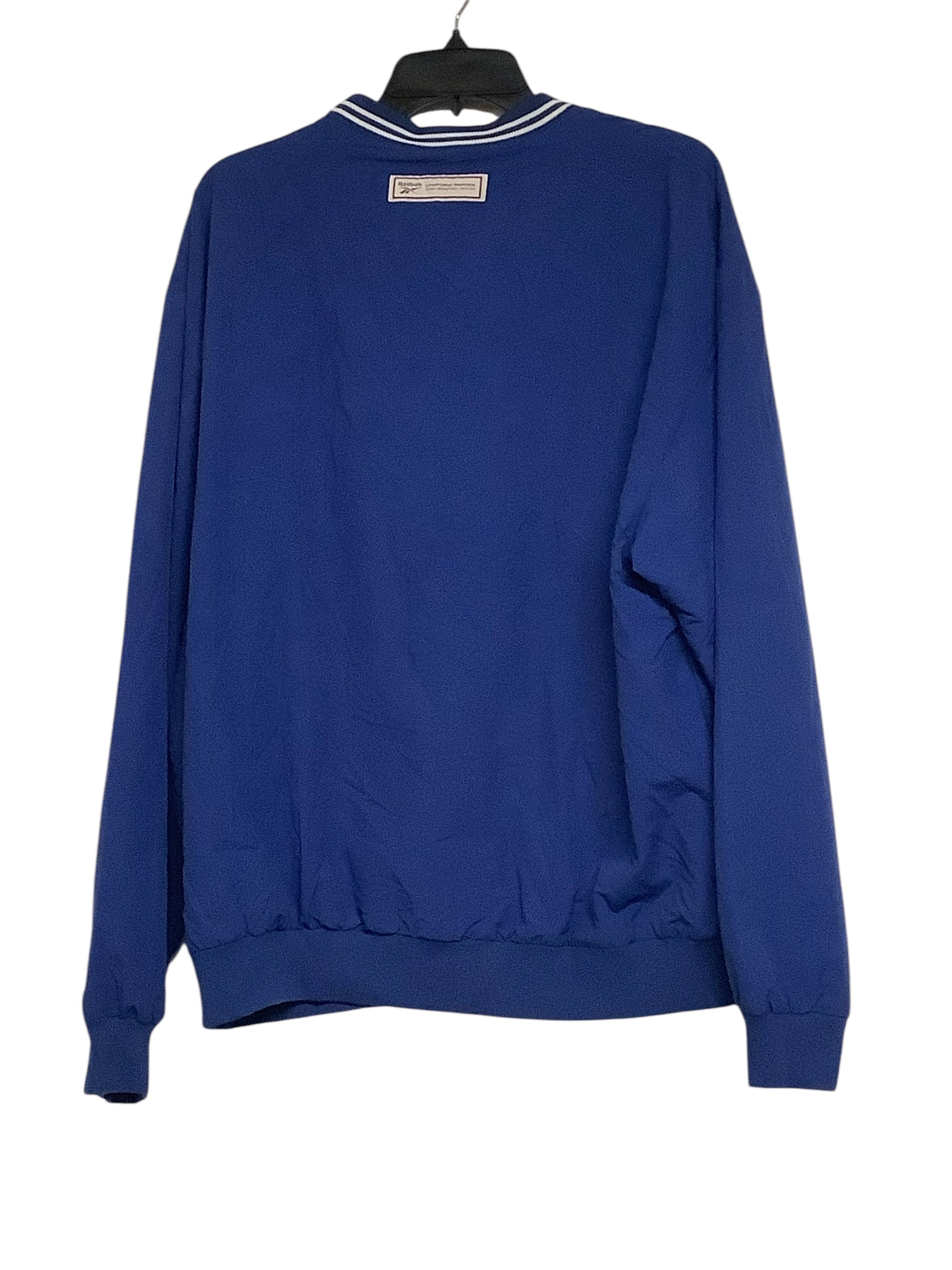 Reebok Mens Athletic Pullover Jacket Windbreaker XXL Blue Solid
