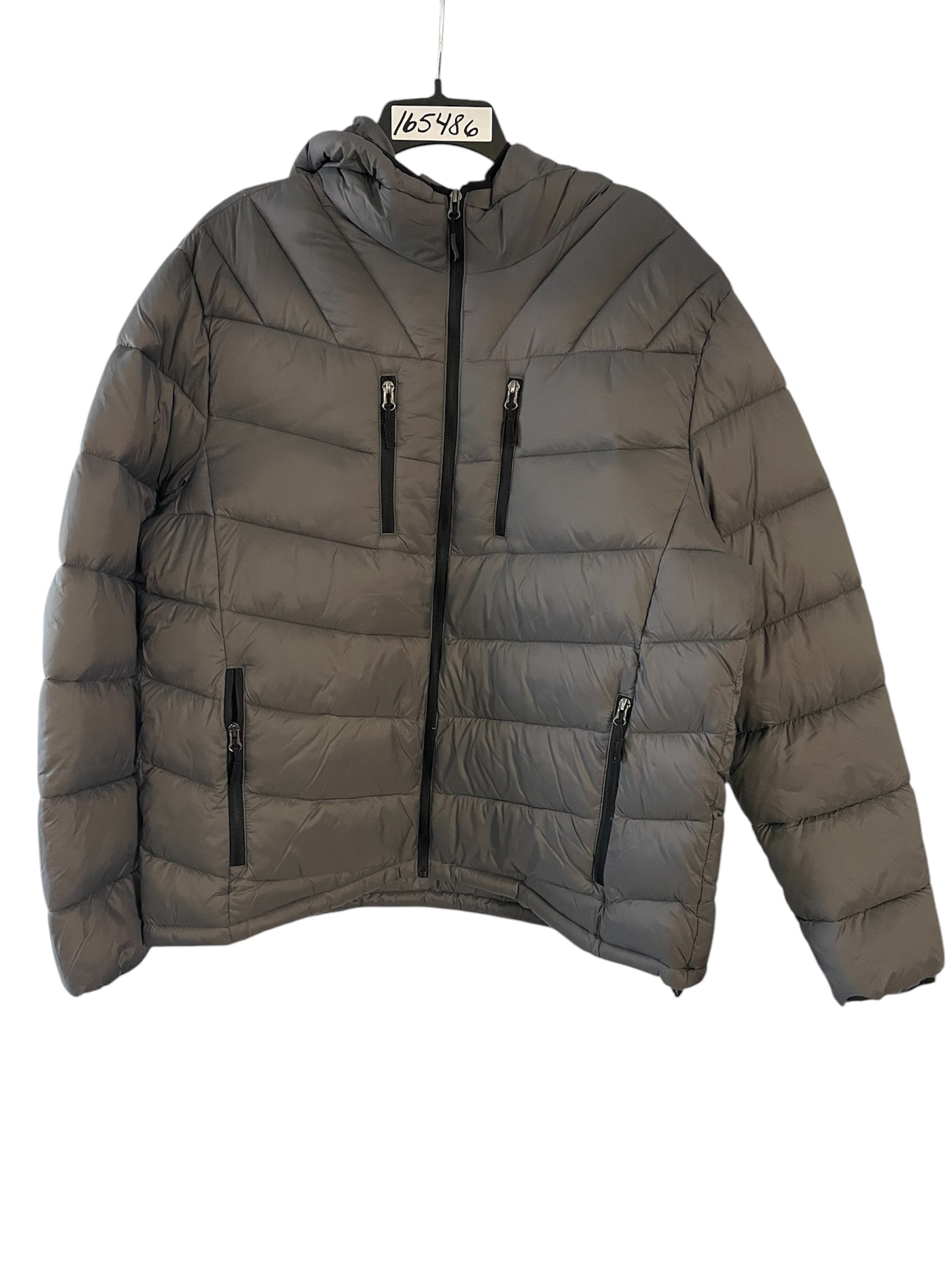 Club Room Mens Quilted Puffer Jacket Coat Large Grey Solid