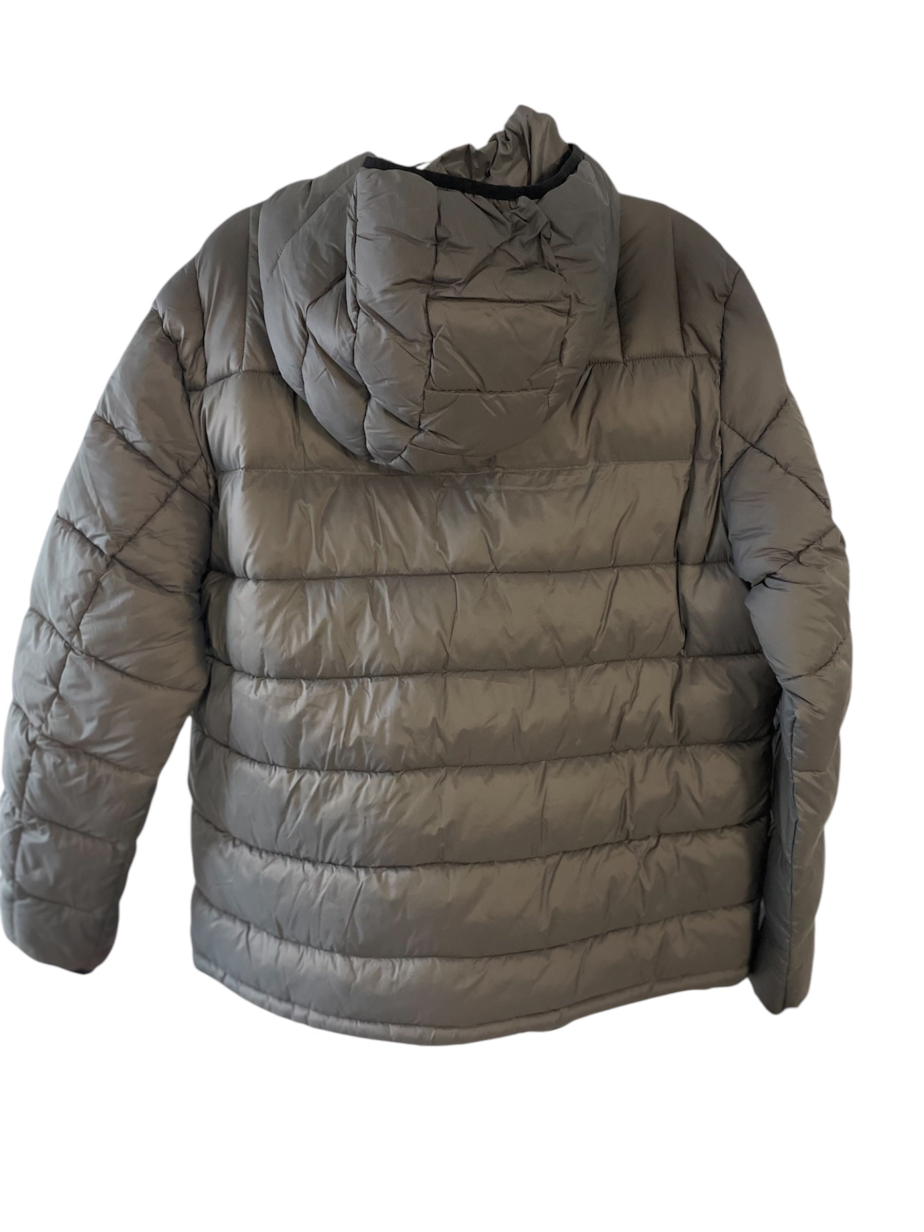 Club Room Mens Puffer Jacket Coat 2XL Grey Hooded Solid