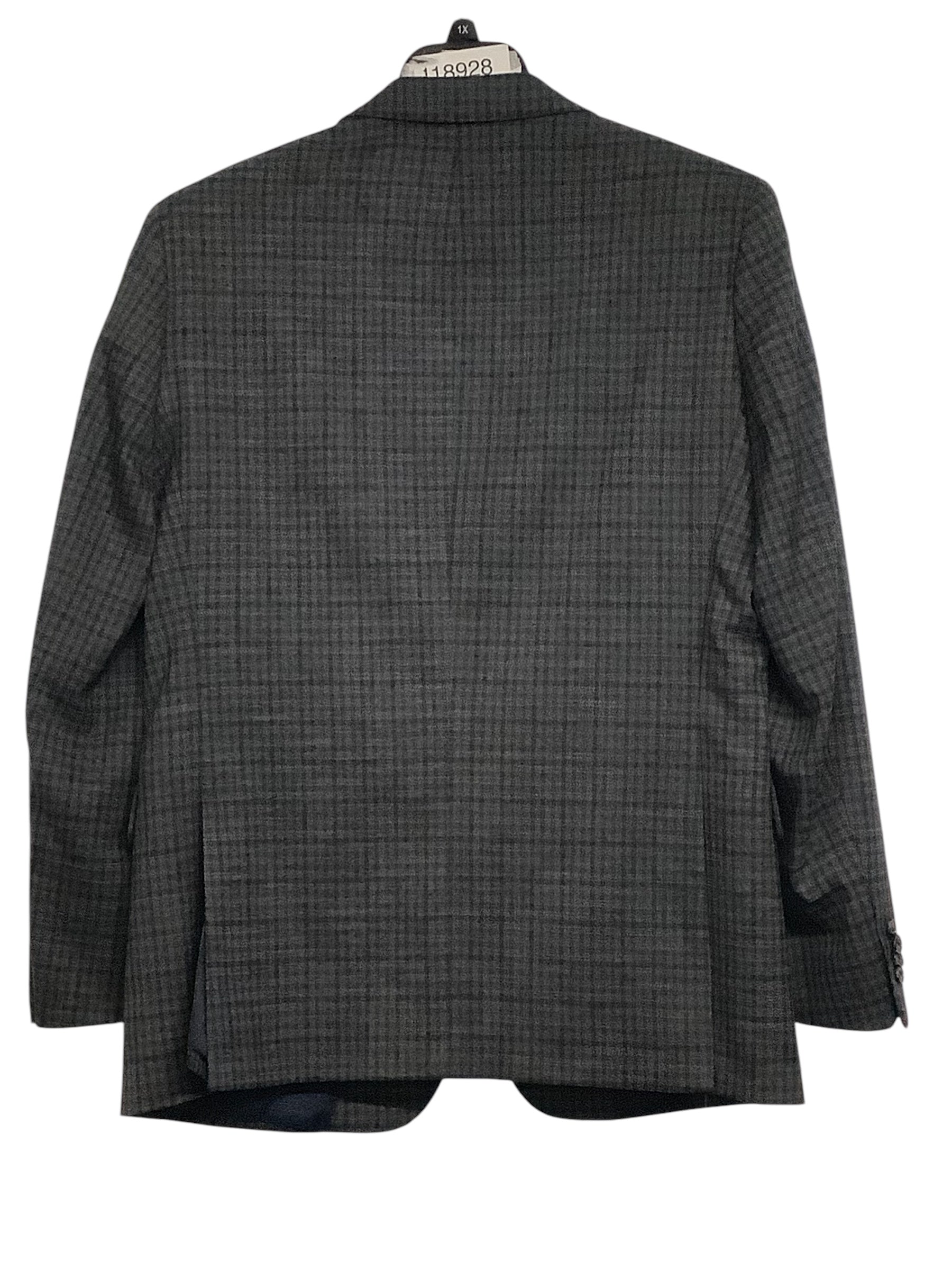 Tommy Hilfiger Mens Modern Sport Coat Blazer 40R Grey Blue Brown Plaid