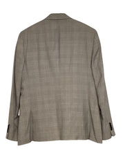 Ted Baker Mens Slim Fit Sport Coat Blazer 5 / 42 Light Grey Plaid Wool Linen