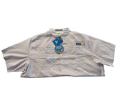 Columbia Men Regular fit Short Sleeve Button-Up Shirt Large White Check
