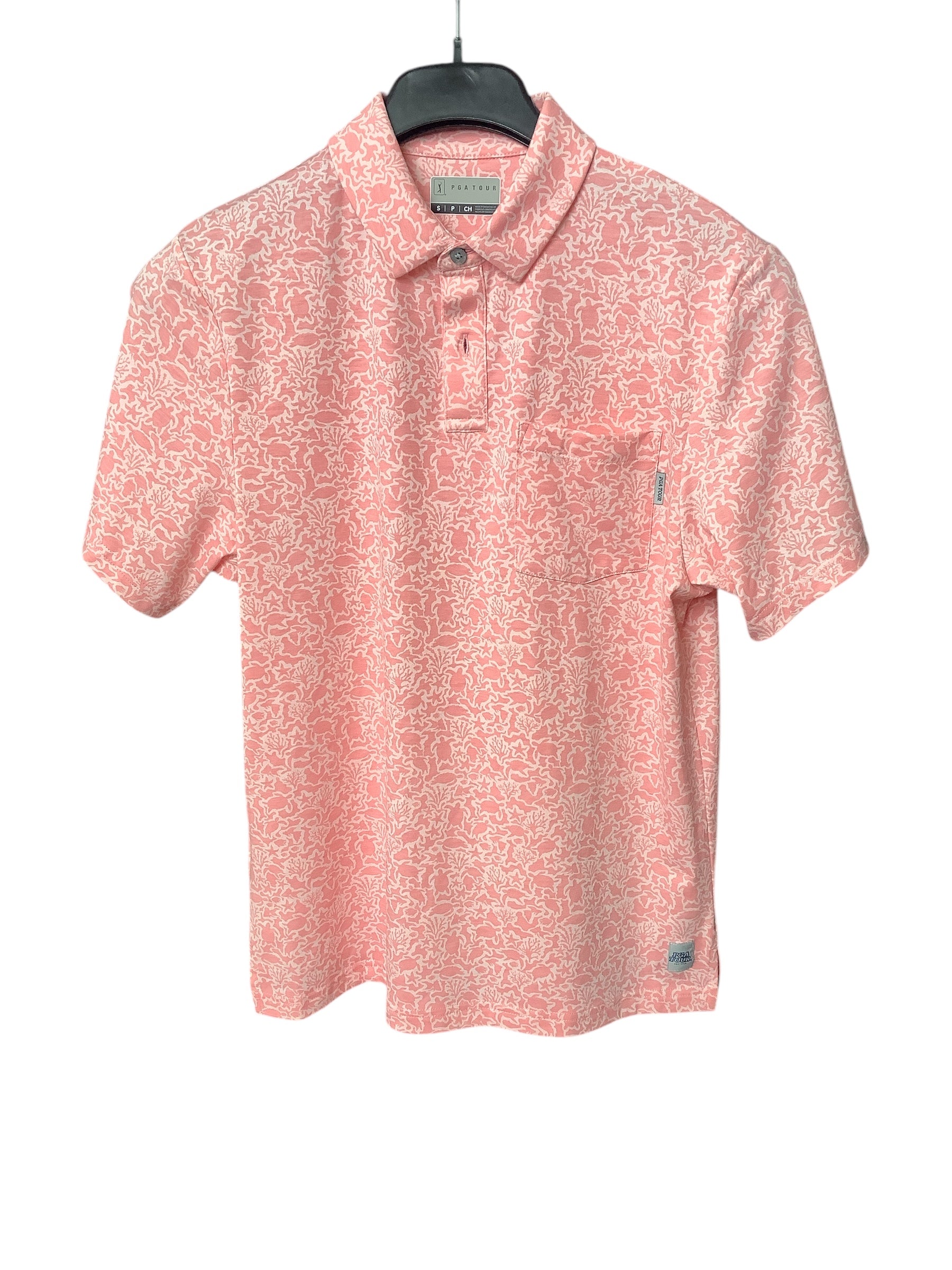 PGA TOUR Mens Regular fit Short Sleeve Polo Shirt XXL Pink
