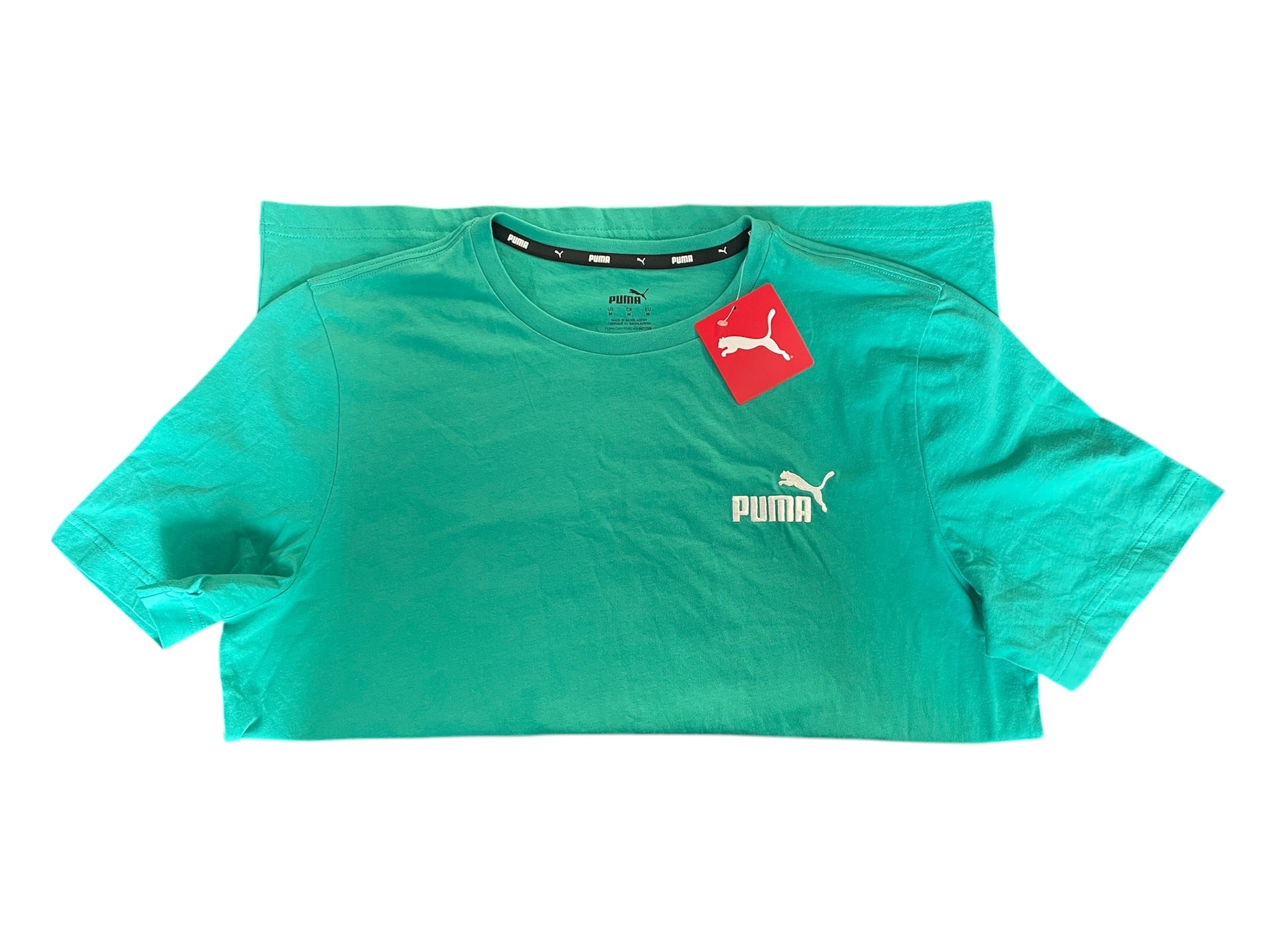 Puma Mens Regular fit Short Sleeve T-Shirt Shirt Medium Green Solid