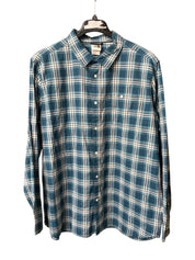 The North Face Menss Regular fit Long Sleeve Button-Up Shirt XXL Blue Plaid