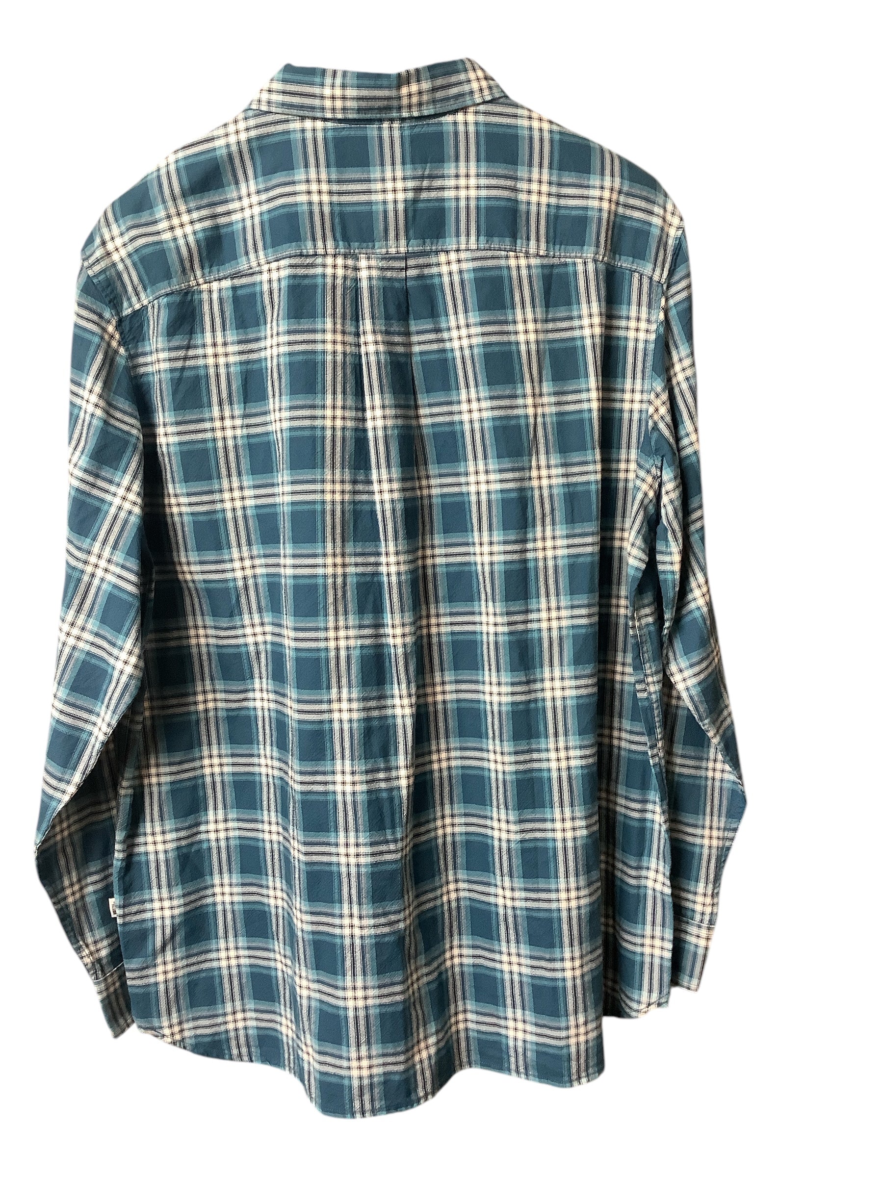 The North Face Menss Regular fit Long Sleeve Button-Up Shirt XXL Blue Plaid
