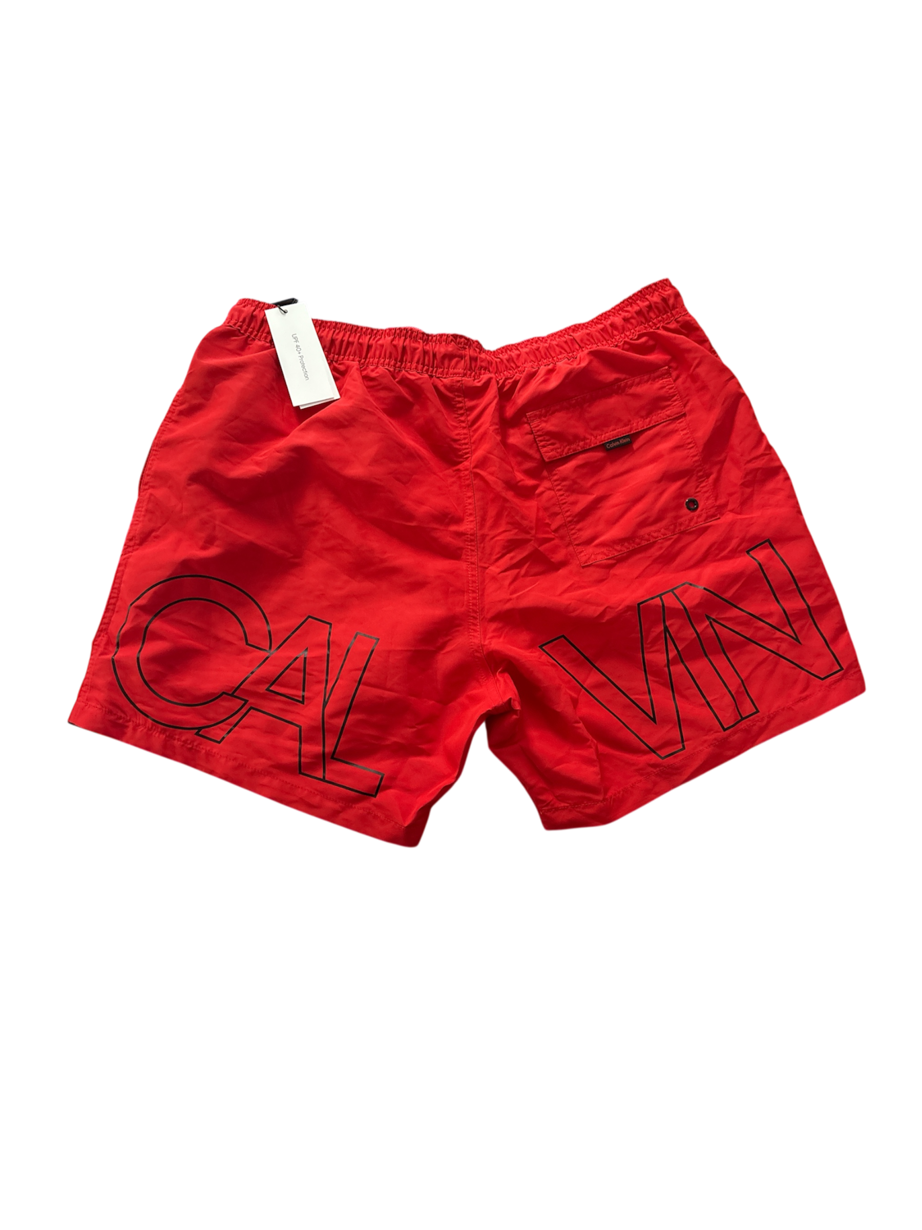 Calvin Klein Mens Regular fit Swim Trunks Swimwear Medium Red Solid