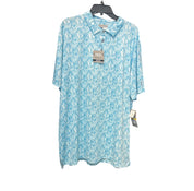 Pga Tour Mens Athletic fit Short Sleeve Polo Shirt Small Blue Floral Stretch