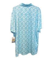 Pga Tour Mens Athletic fit Short Sleeve Polo Shirt Small Blue Floral Stretch