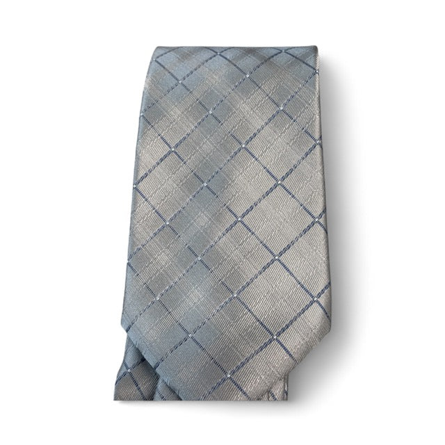 Michael Kors Mens Regular fit Tie Necktie One Size Grey Blue Argyle/Diamond