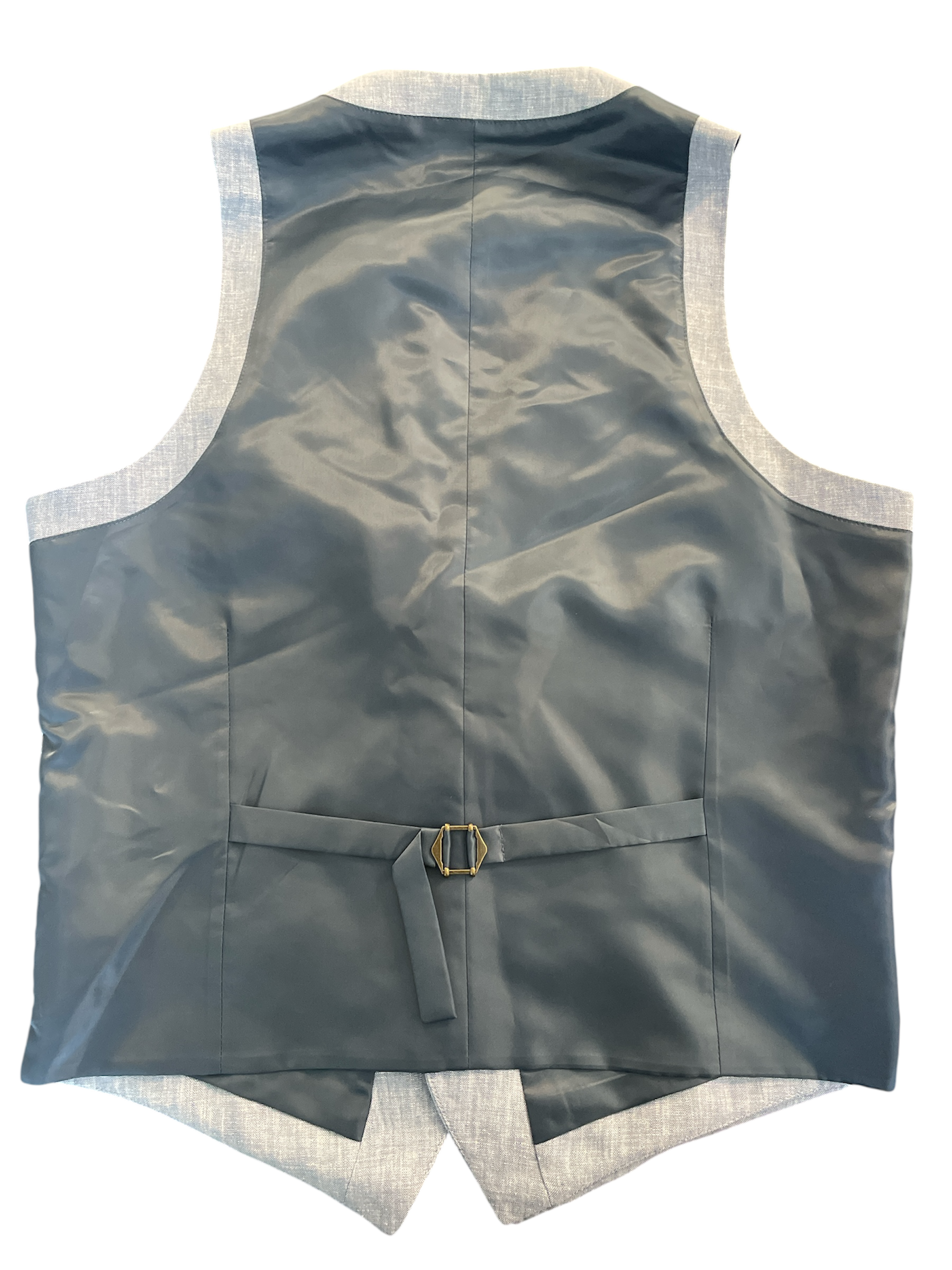 Bar III Mens Slim fit Button-Up Suit Vest Small Blue Linen Linen