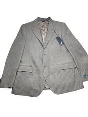 Nautica Mens Modern fit Sport Coat Blazer 40 R Mid Grey Plaid Stretch