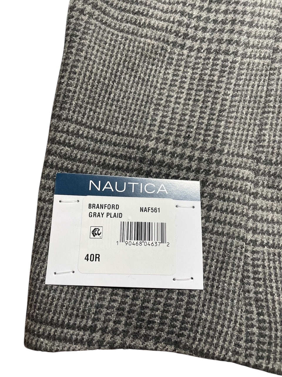 Nautica Mens Modern fit Wool Sport Coat Blazer 44 S Gray Plaid