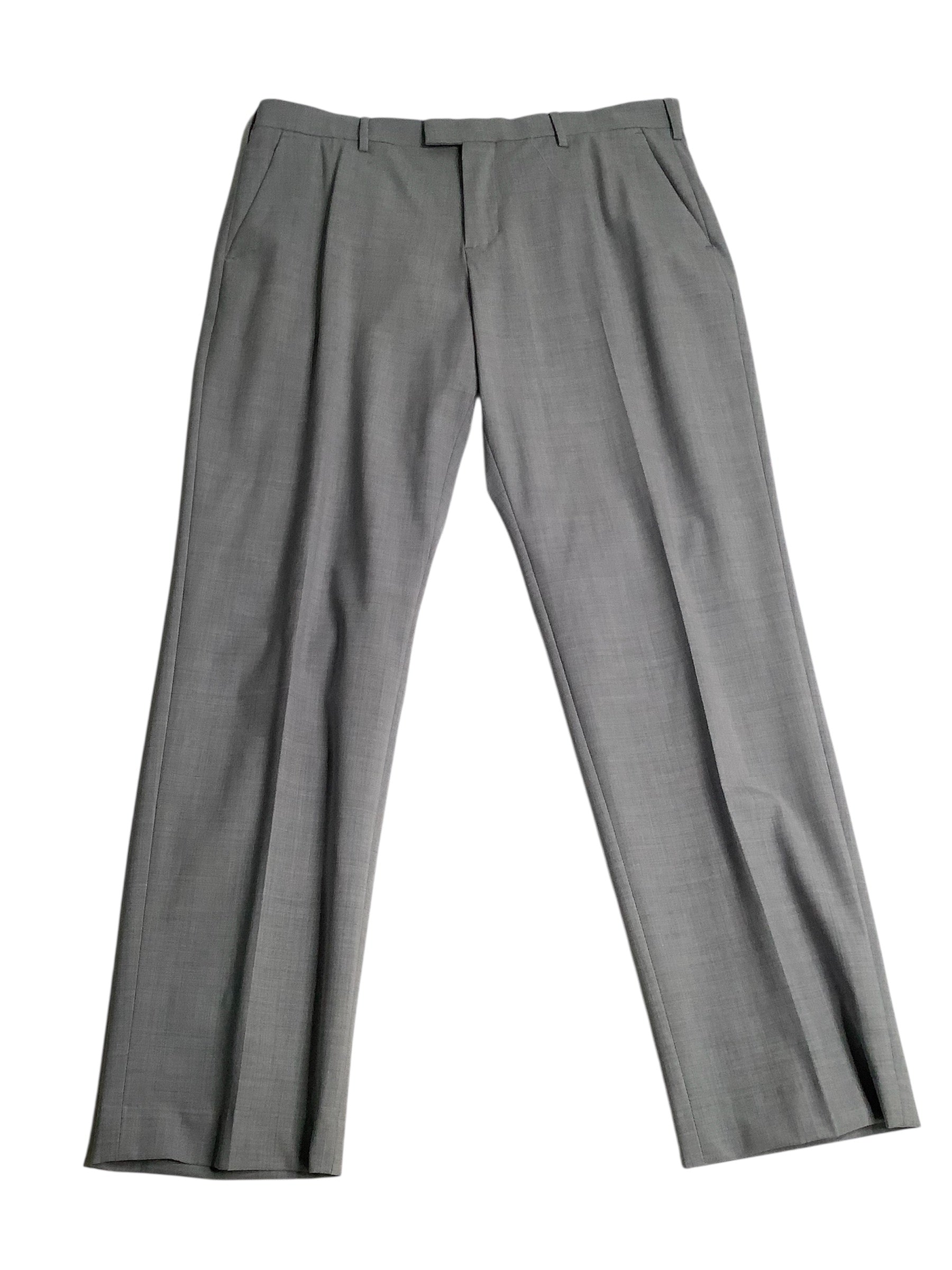 Perry Ellis Mens Slim fit Dress Pants 36 / 30 Charcoal Grey Wool