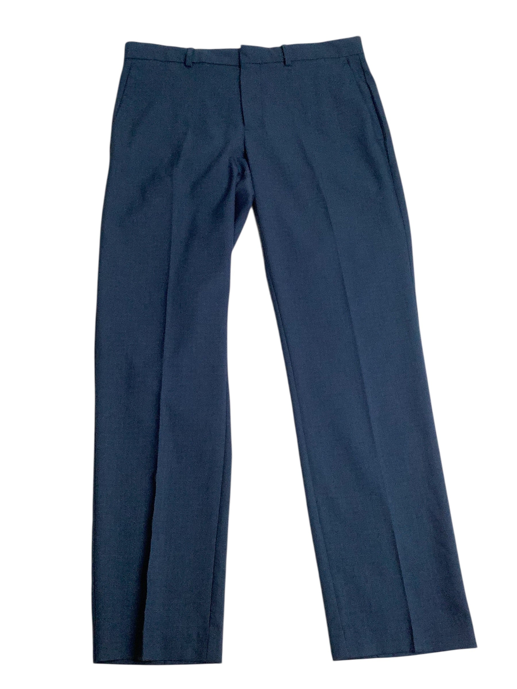 Perry Ellis Mens Slim fit Dress Pants 32 / 30 Navy Blue Check