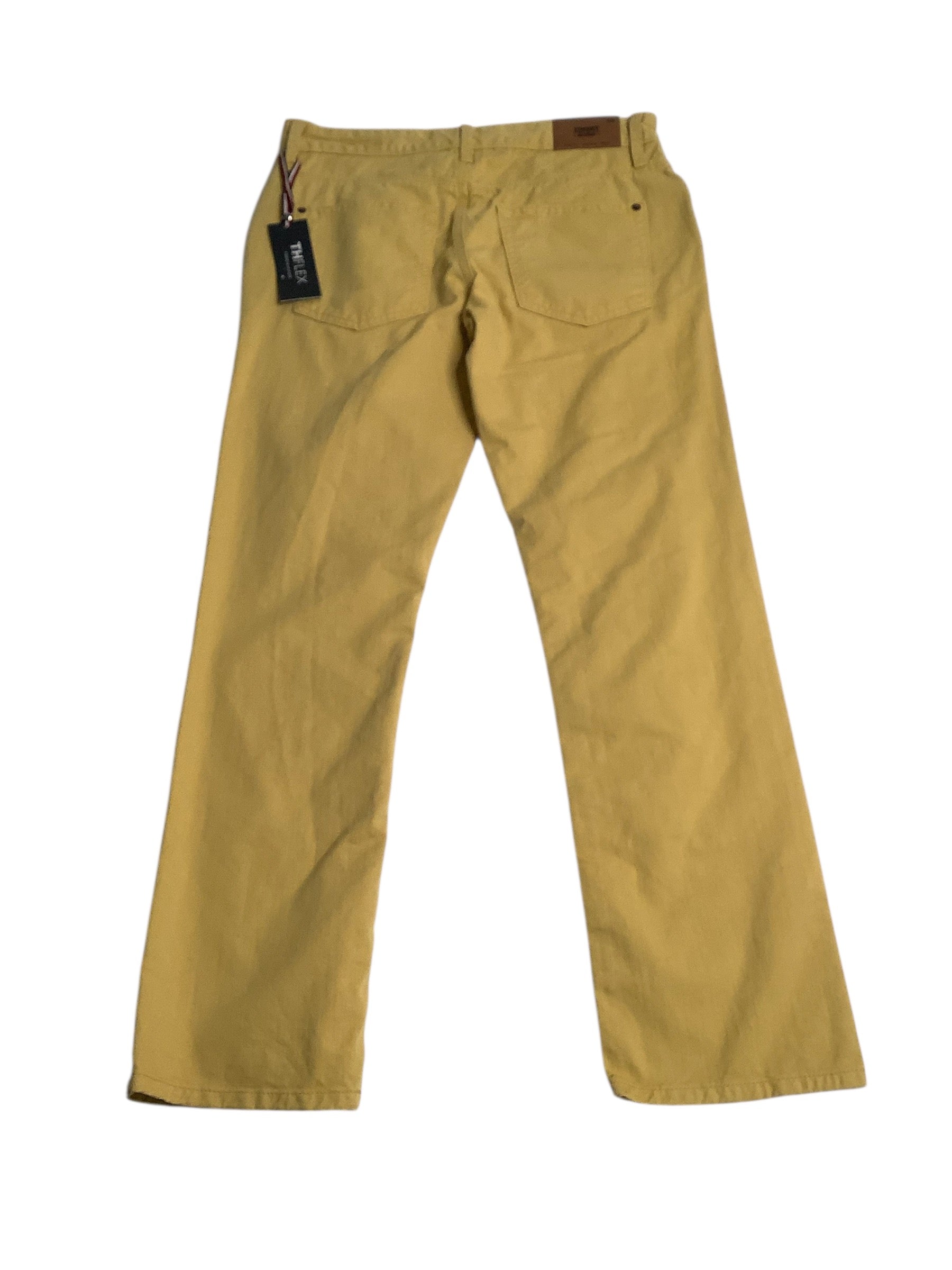 Tommy Hilfiger Mens Classic fit Casual Pants 31 / 30 Yellow Solid