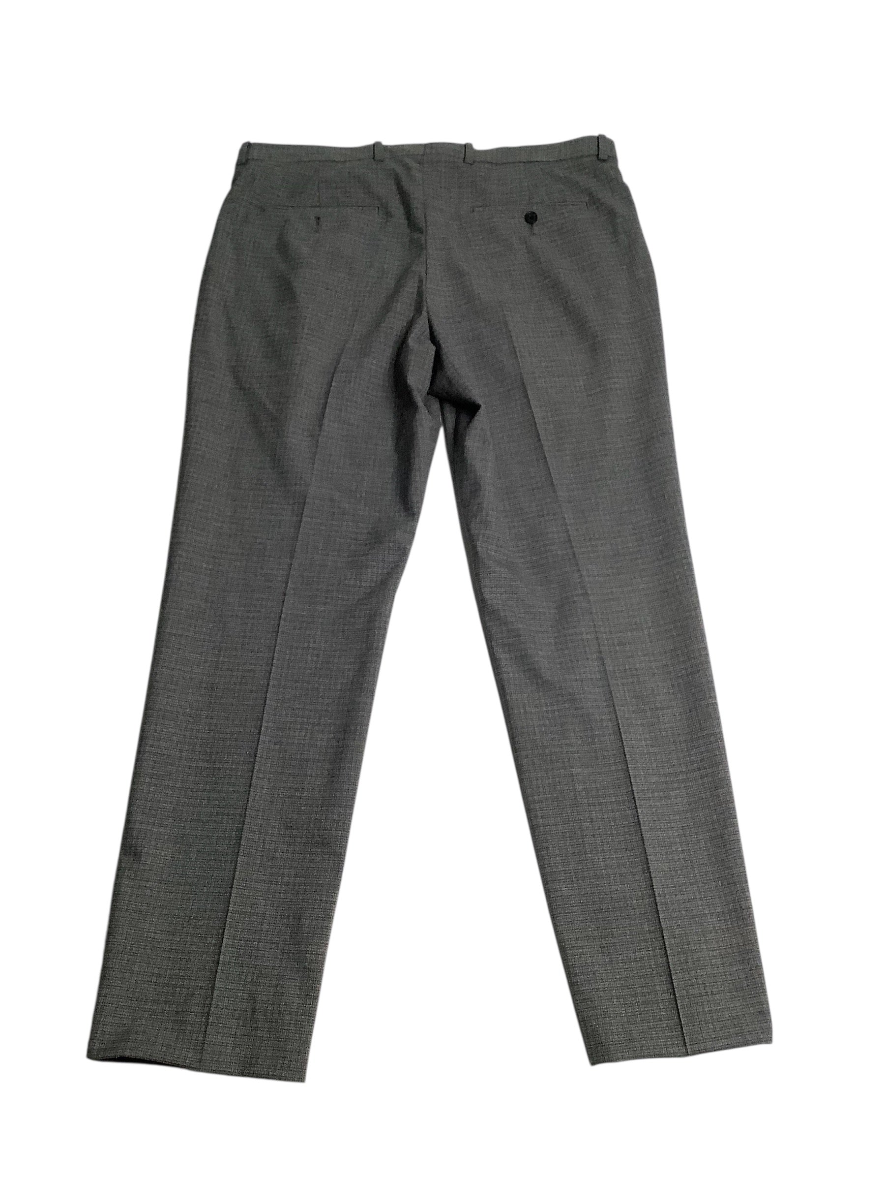 Perry Ellis Mens Slim fit Dress Pants 34 / 32 Charcoal  Grey Plaid