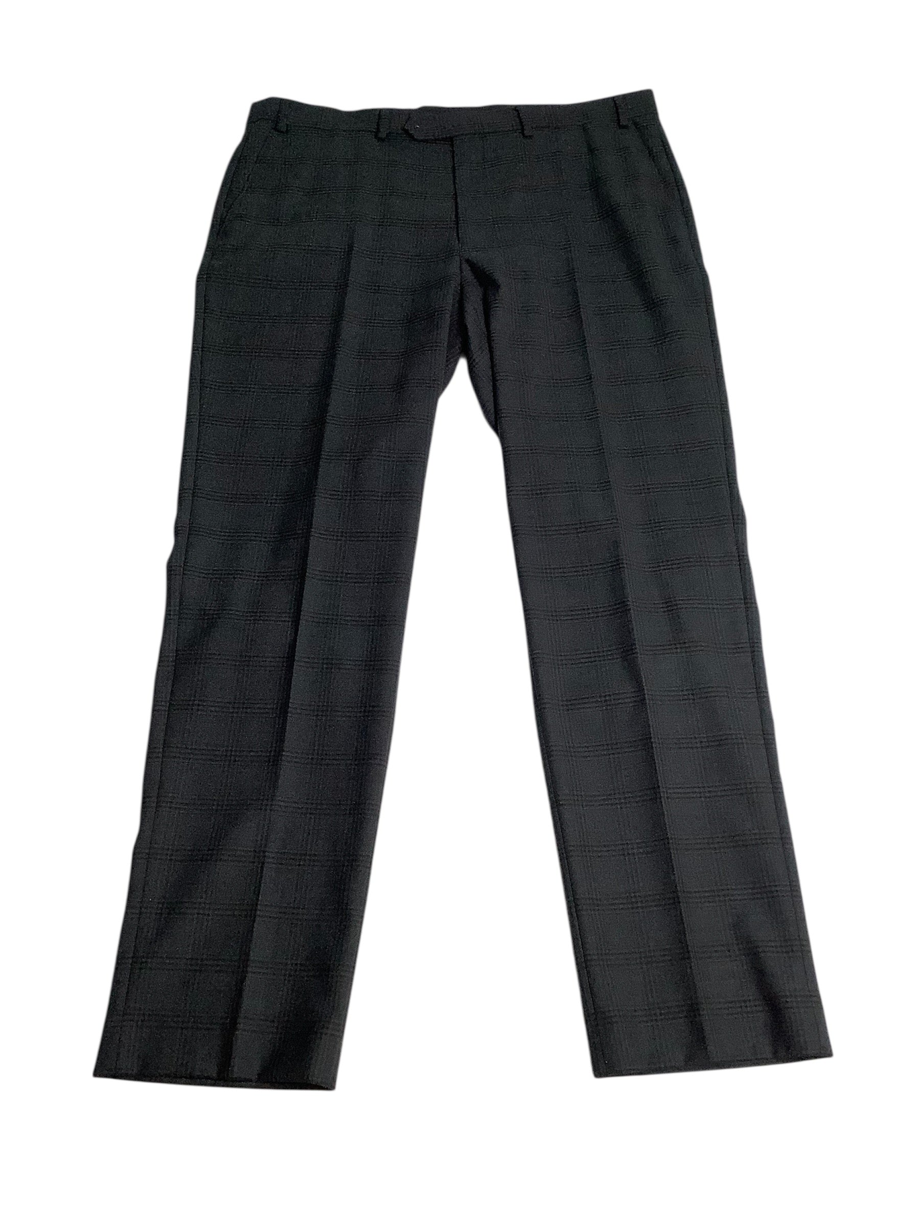 Michael Kors Mens Classic fit Dress Pants 38 / 32 Dark Grey Plaid Wool
