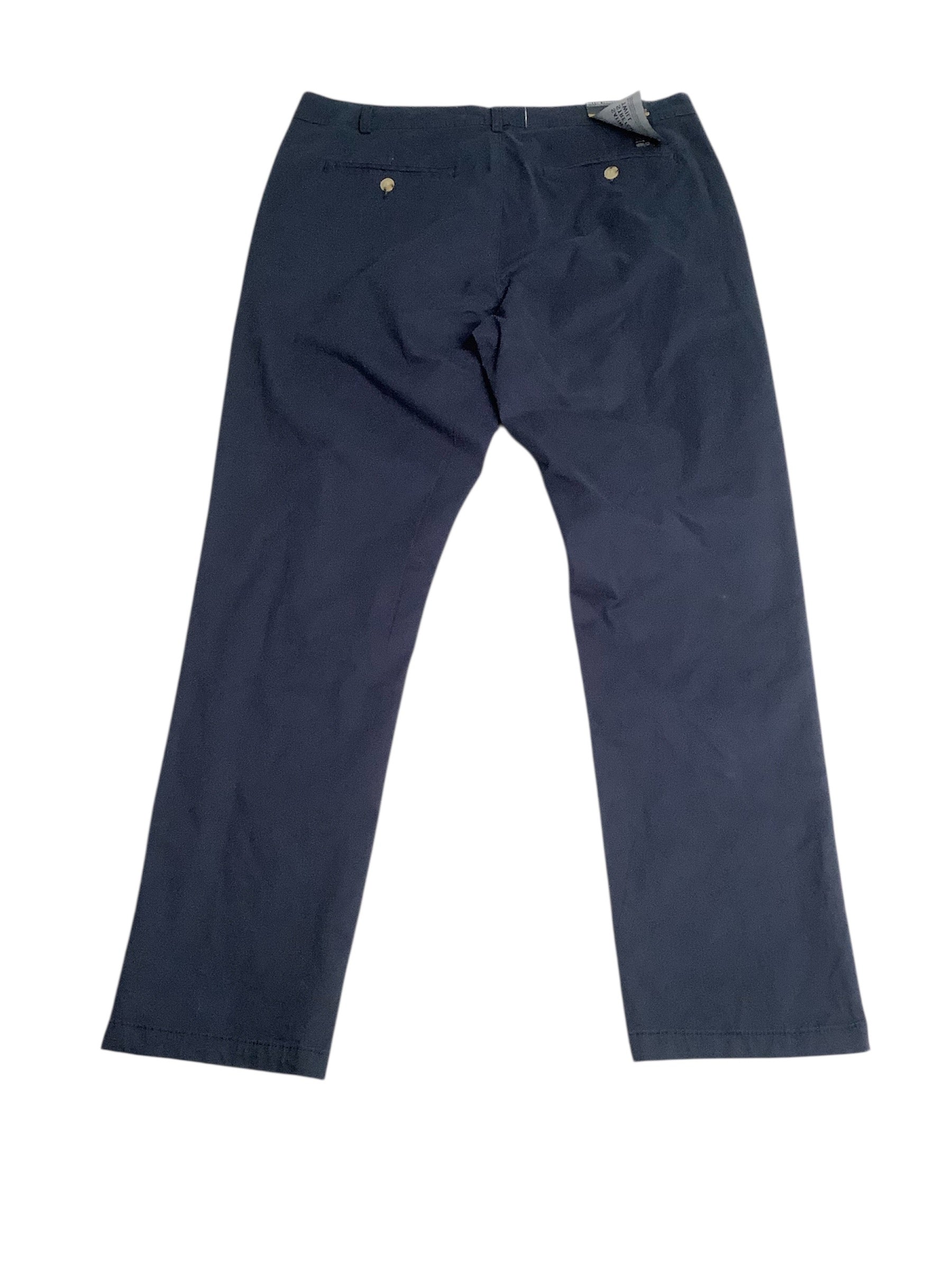 Nickel & Iron Mens Slim fit Casual Pants 36 / 30 Navy Blue Solid