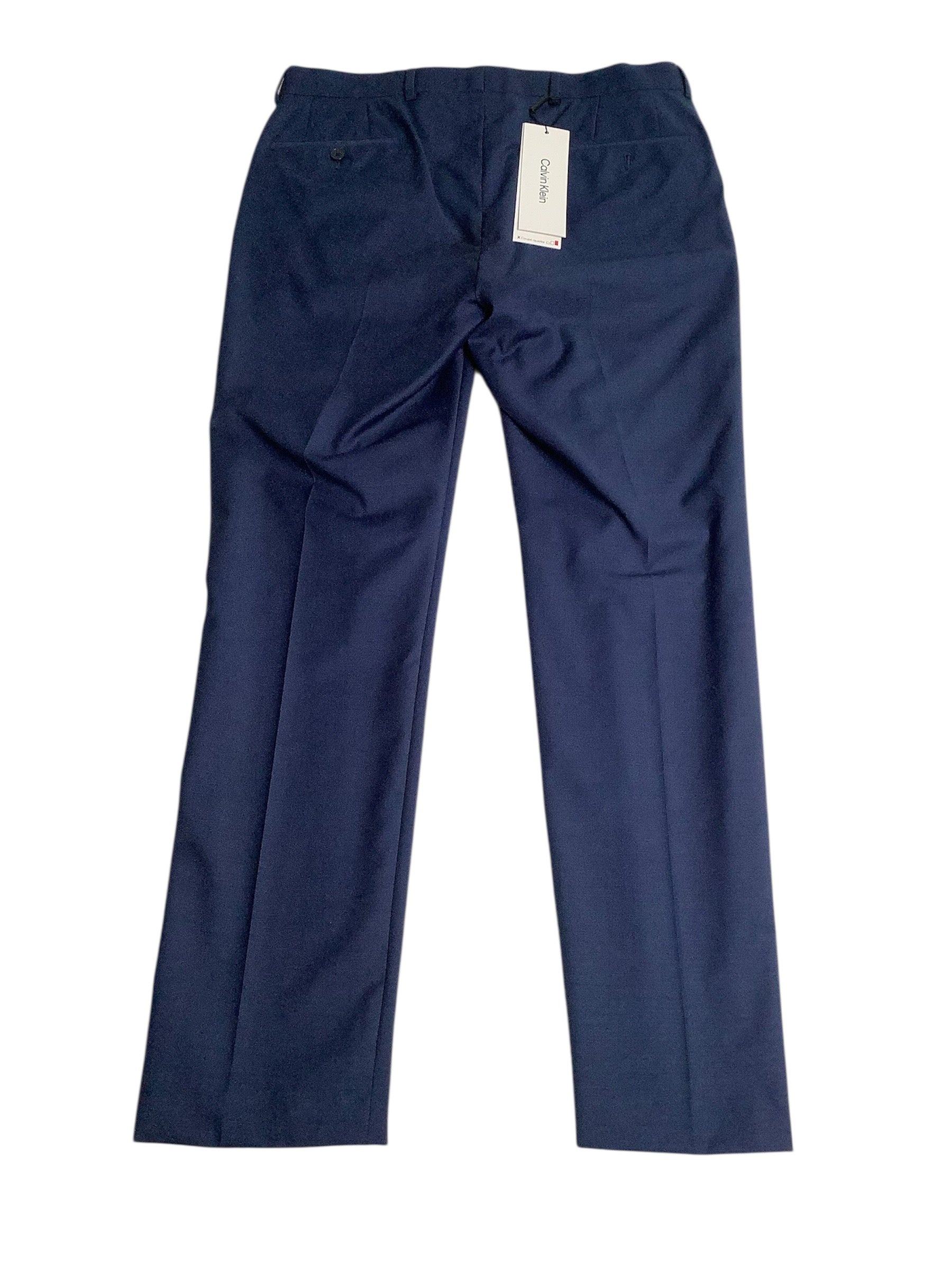 Calvin Klein Mens Classic fit Dress Pants 33 / 32 Black Solid Wool