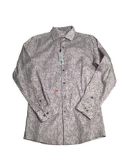 Bar III Mens Slim fit Long Sleeve Button-Up Shirt Small Purple Floral