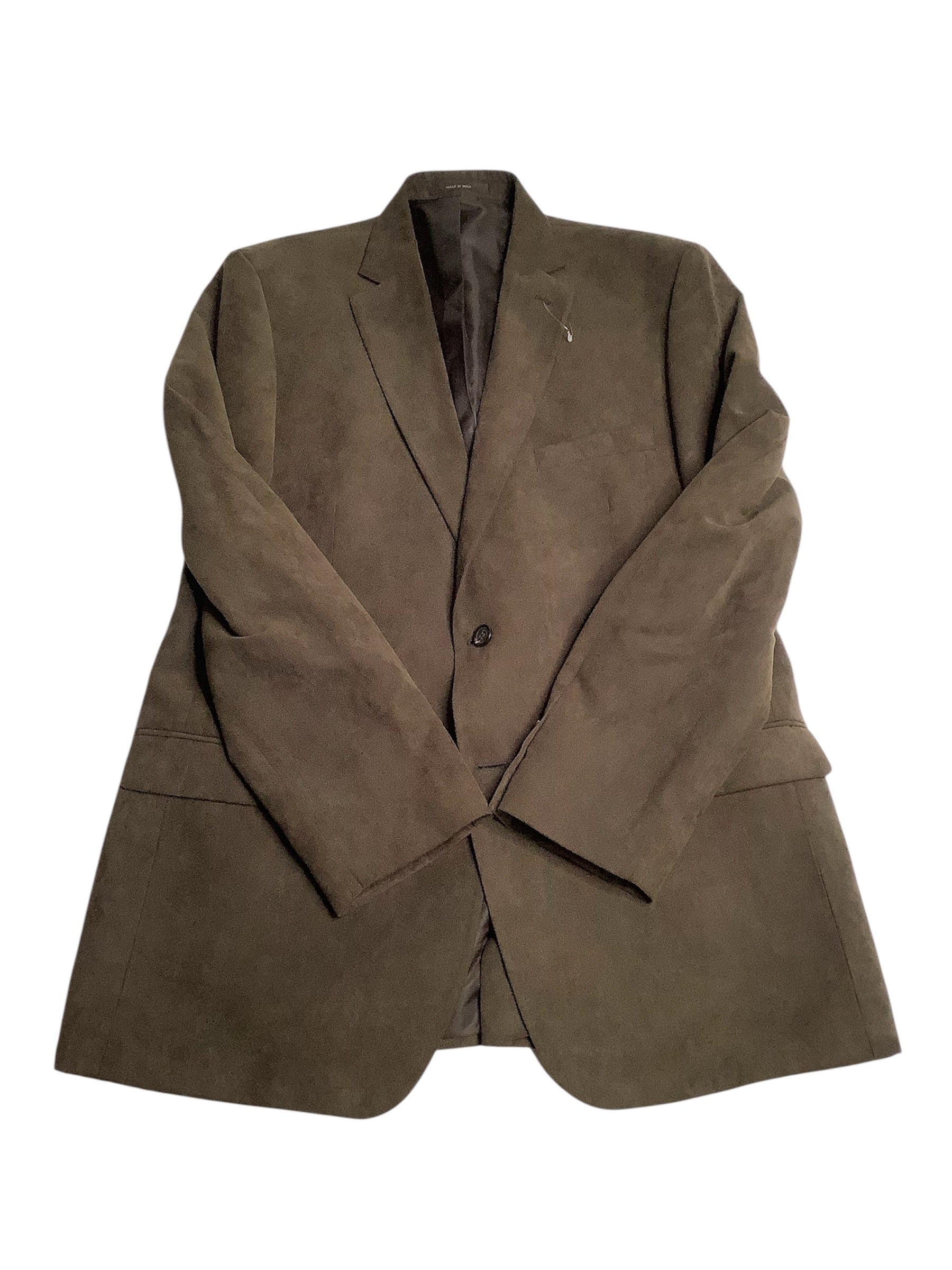Tasso Elba Mens Slim fit Sport Coat Blazer 44 L Brown Solid