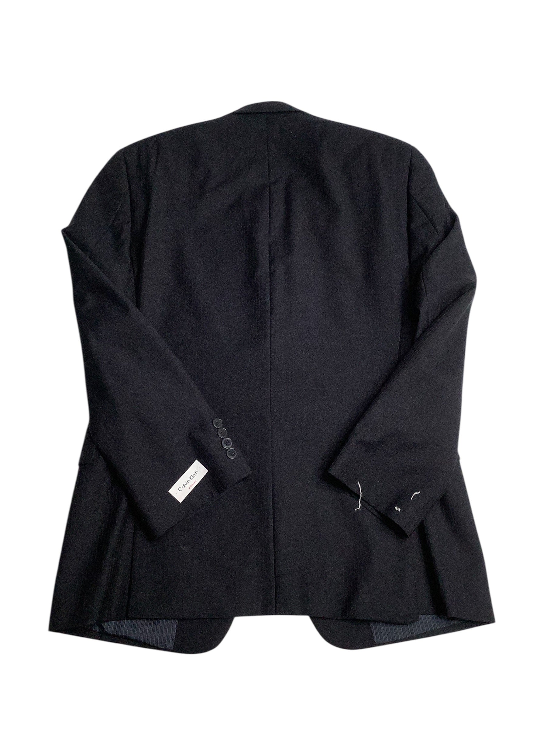 Calvin Klein Mens Slim fit Suit Jacket Blazer 38 R Navy Blue Striped Wool