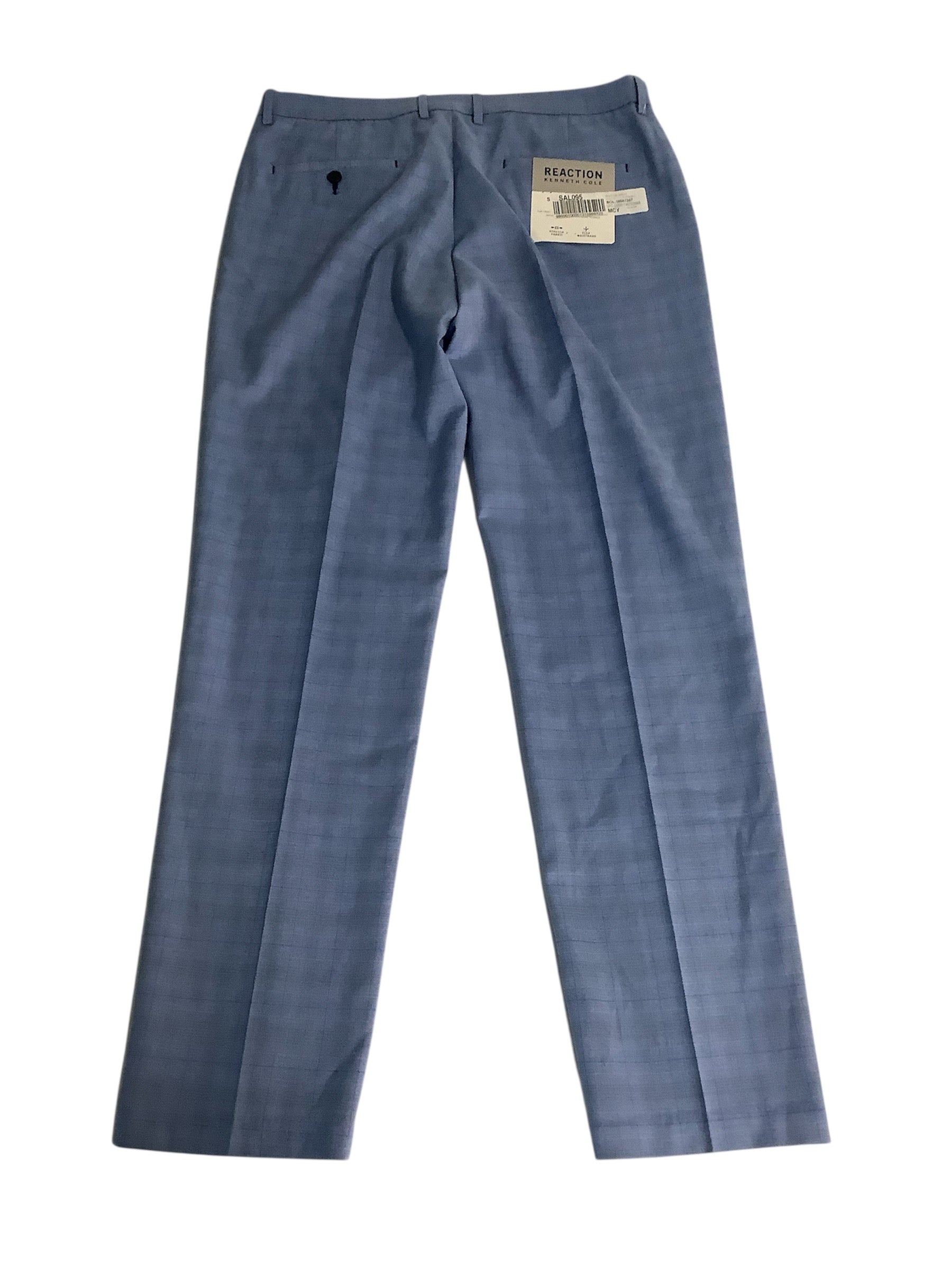 Kenneth Cole Reaction Mens Regular fit Dress Pants 34 / 32 Navy Blue Plaid