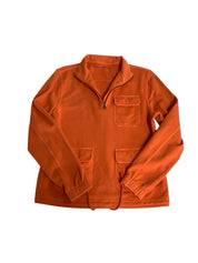 Sun + Stone Mens Classic fit Long Sleeve Quarter zip Sweatshirt Small Orange