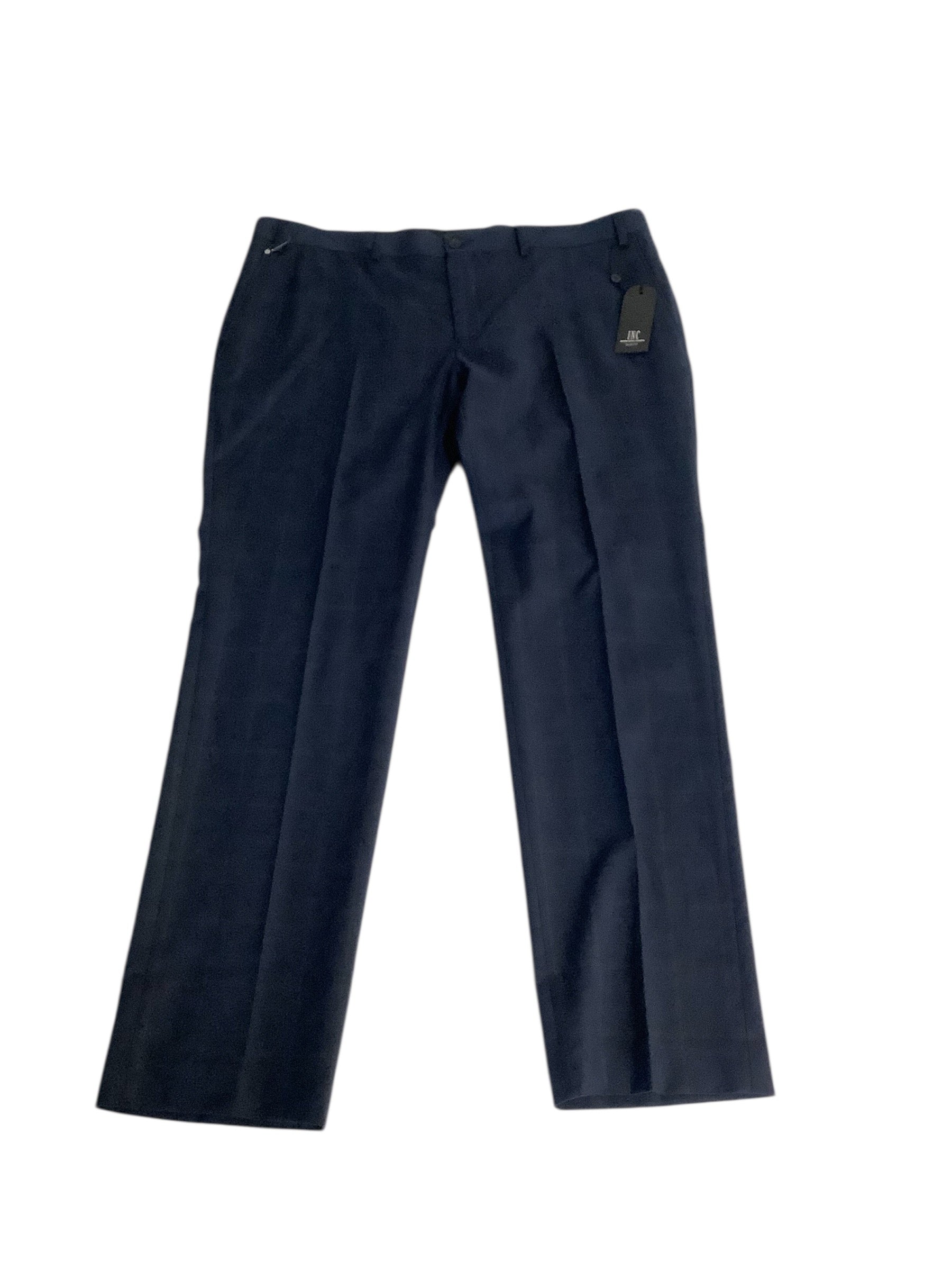 International Concepts Mens Classic fit Casual Pants 36 / 30 Navy Blue Check