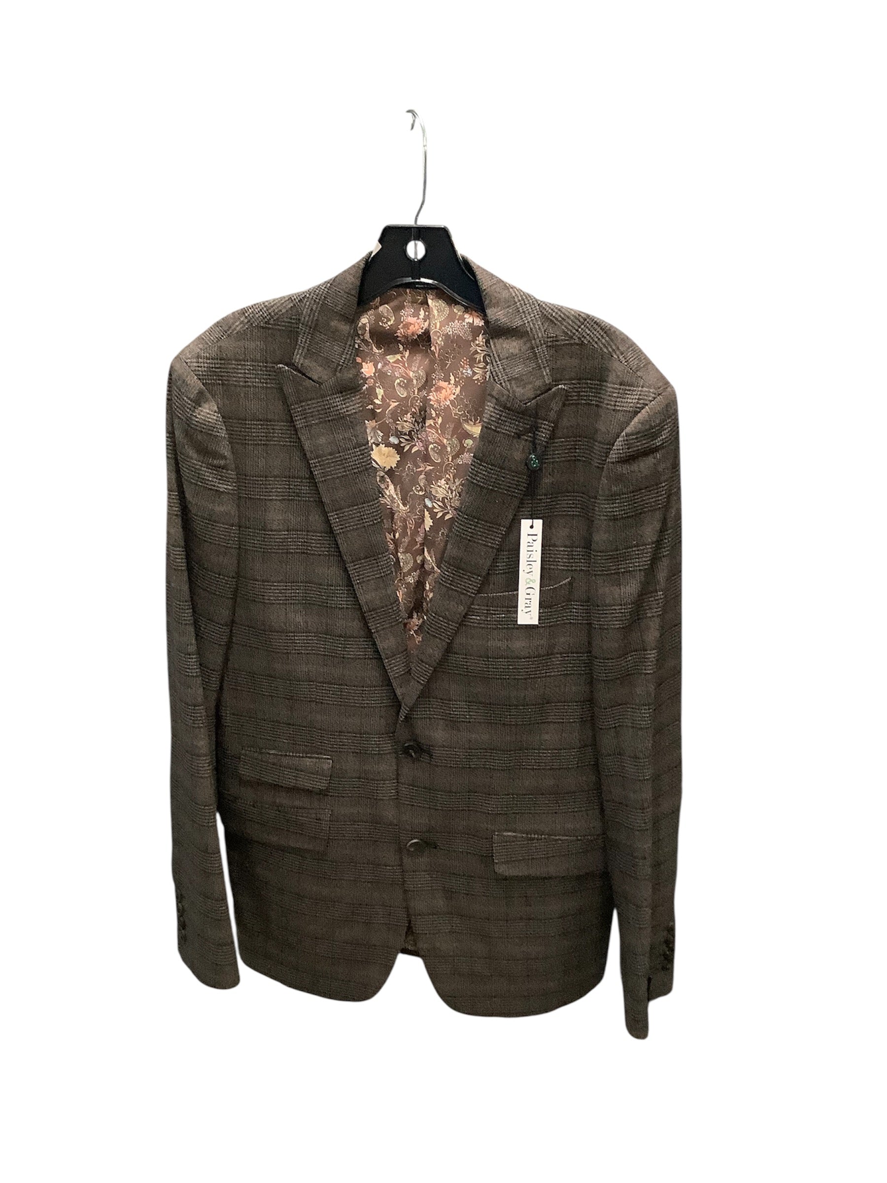 Paisley & Gray Mens Slim fit Sport Coat Blazer 40 R Brown Plaid