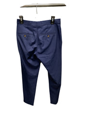 Haggar Mens Slim fit Dress Pants 30 / 31 Navy Blue Solid