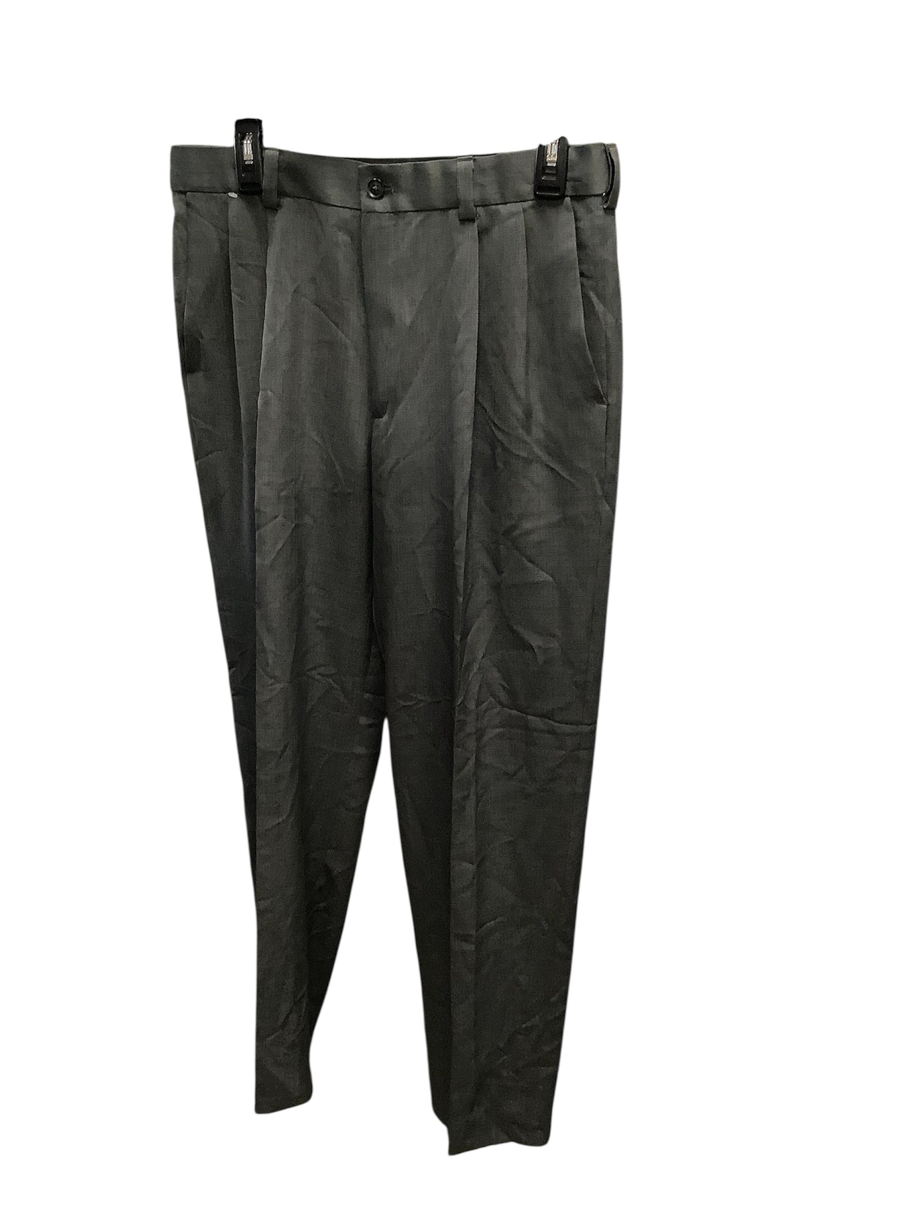 Haggar Mens Classic fit Dress Pants 32 / 32 Charcoal Grey Plaid