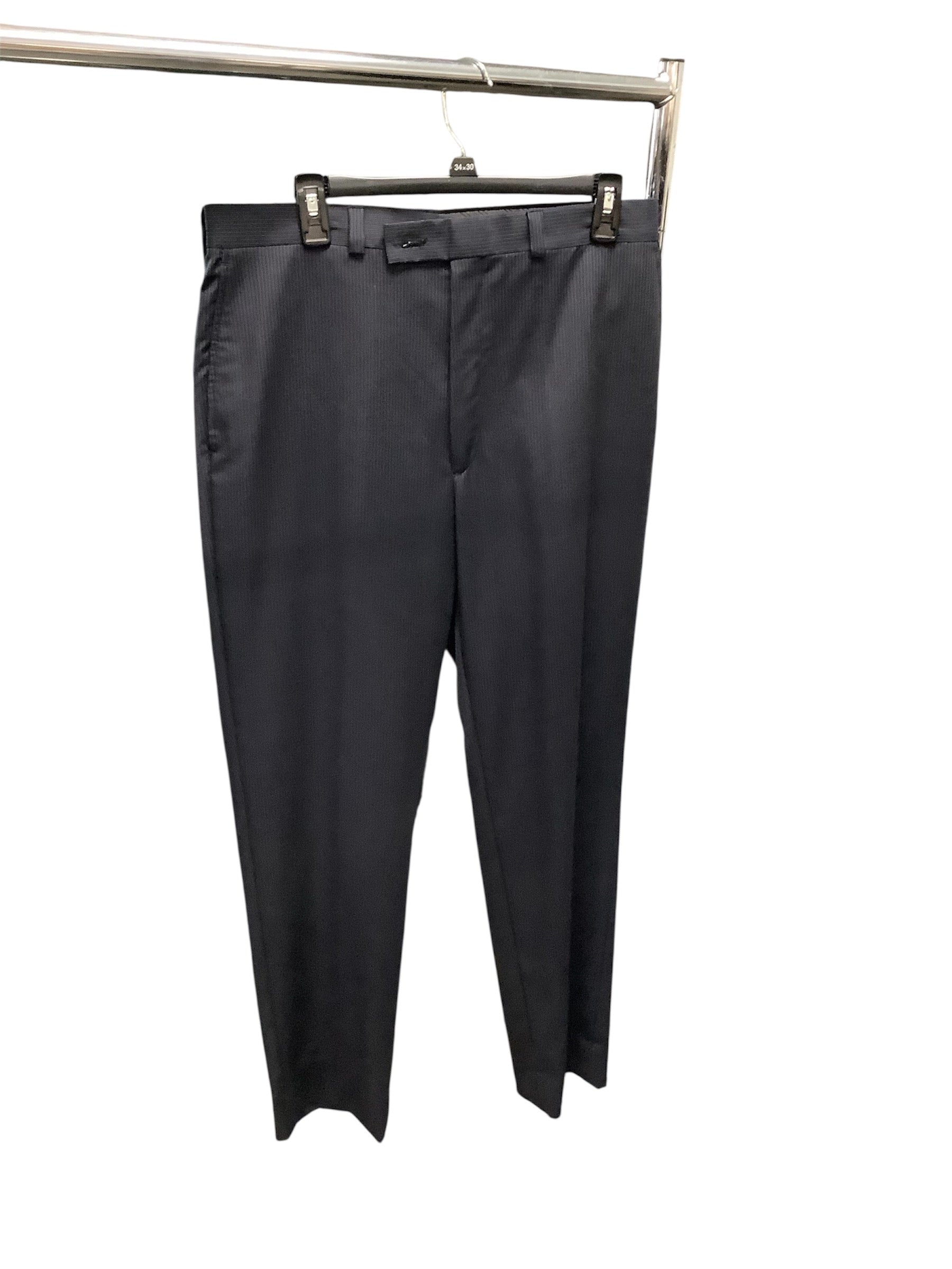 Calvin Klein Mens Classic fit Dress Pants 34 / 34 Navy Blue Striped