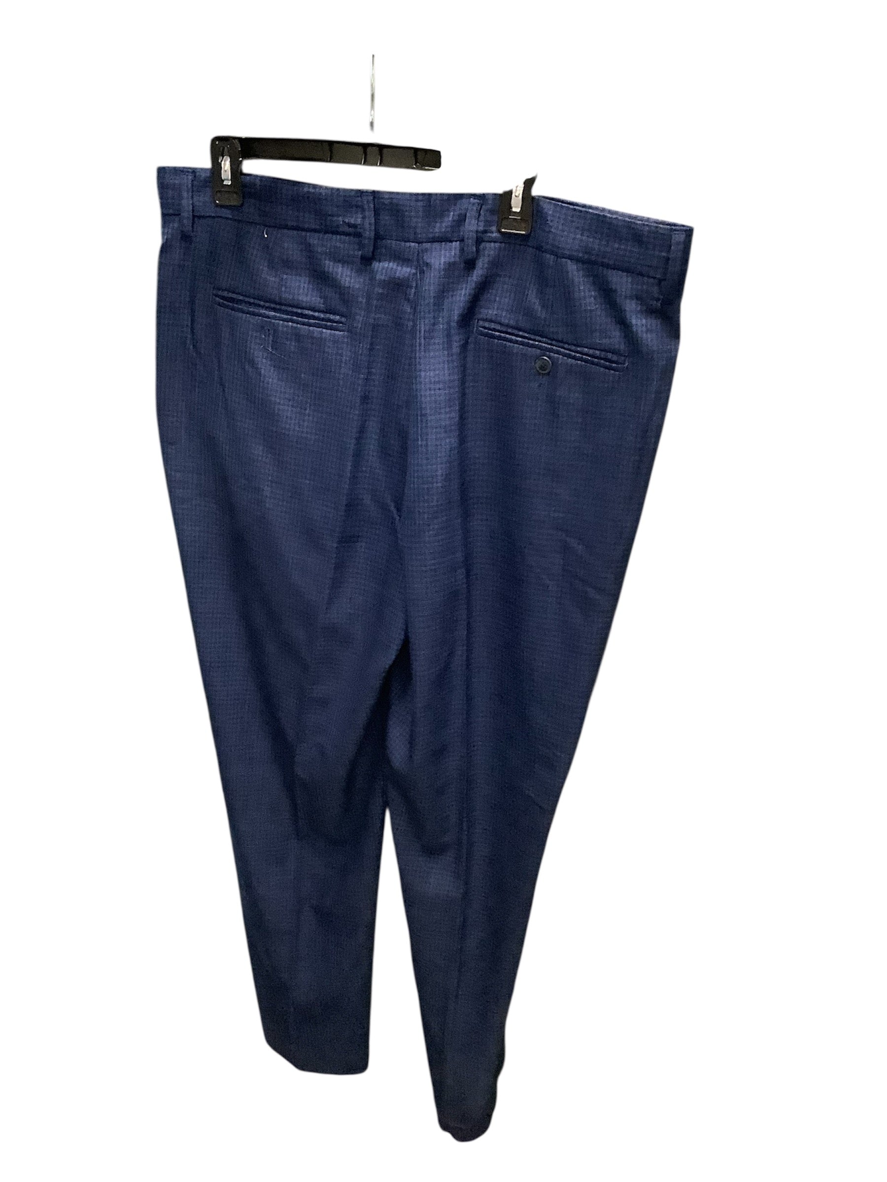Perry Ellis Mens Modern fit Dress Pants 38 / 32 Blue Plaid