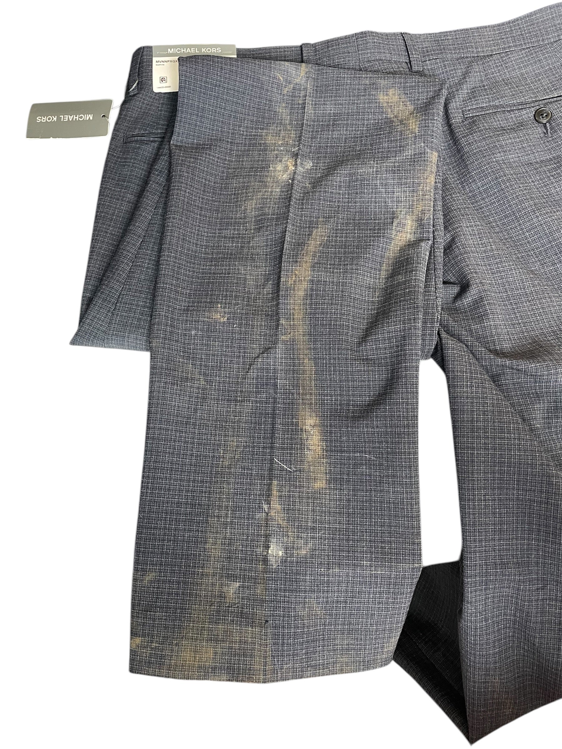 Michael Kors Mens Classic fit Dress Pants 34 / 34 Navy Blue Geometric Stretch