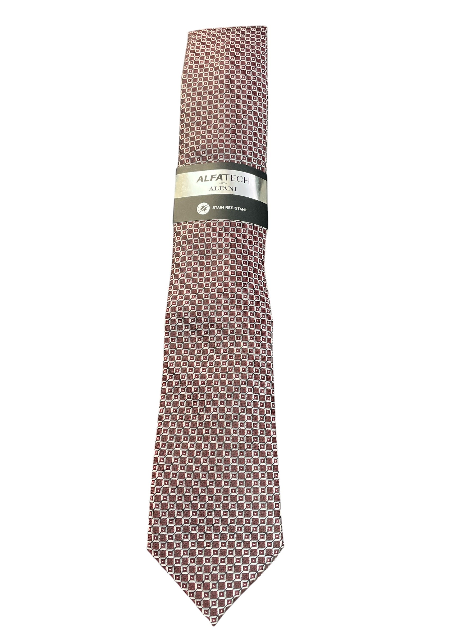 Alfani Mens  Tindall Mini-Medallion Necktie One Size Burgundy Red Tie