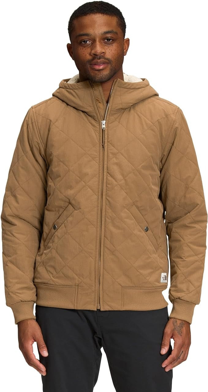 The North Face Mens Cuchillo Insulated Hooded Jacket XXL Brown Sherpa Lining
