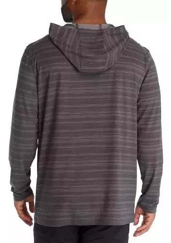 PGA TOUR Mens Textured Stripe Performance Golf Hoodie Asphalt Medium