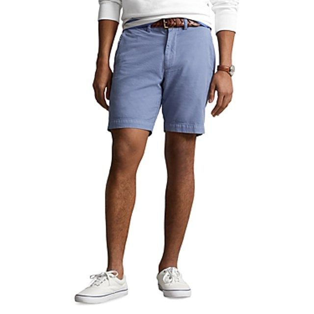 Polo Ralph Lauren Mens Salinger Straight Fit Chino 8 Inch Inseam Shorts Blue 34