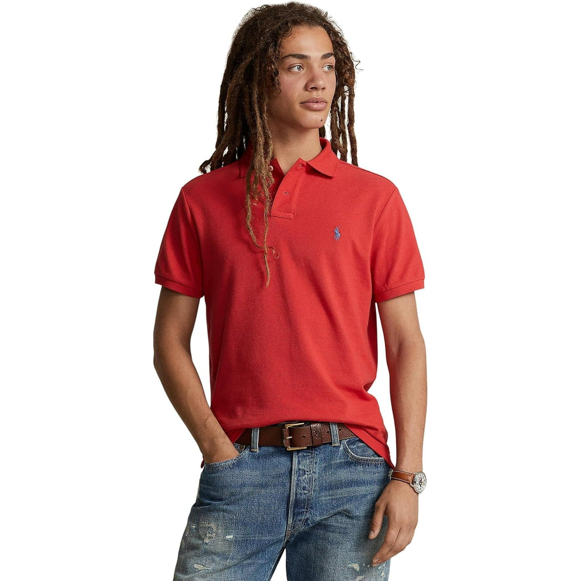 Polo Ralph Lauren Men's Classic Fit Mesh Polo Shirt Post Red Medium