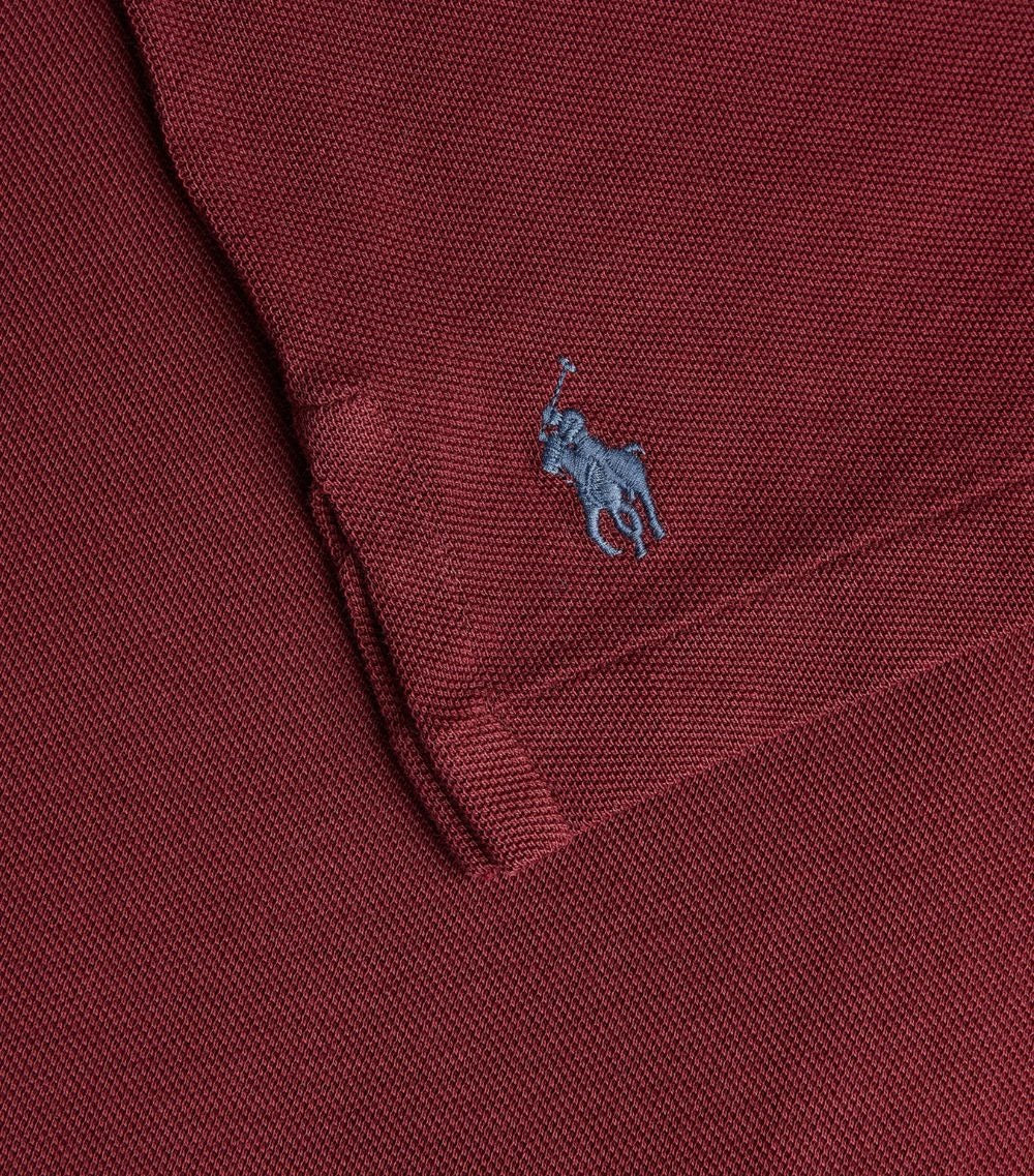 Polo Ralph Lauren Classic Fit Mesh Long Sleeve Polo Shirt Medium Wine Red