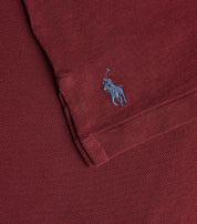 Polo Ralph Lauren Classic Fit Mesh Long Sleeve Polo Shirt Medium Wine Red