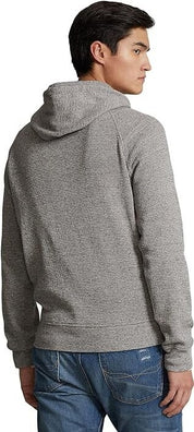 Polo Ralph Lauren Mens Waffle-Knit Hoodie Sweatshirt Small Grey