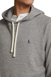 Polo Ralph Lauren Mens Waffle-Knit Hoodie Sweatshirt Small Grey